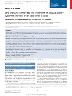 Oral immunotherapy for the treatment of peanut allergy: RESEARCH PAPER