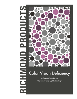 RICHMOND PRODUCTS Color Vision Deficiency A Concise Tutorial for Optometry and Ophthalmology