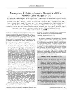 Management of Asymptomatic Ovarian and Other Adnexal Cysts Imaged at US