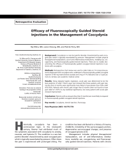 Efficacy of Fluoroscopically Guided Steroid Injections in the Management of Coccydynia