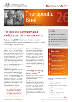 The impact of commonly used medicines on urinary incontinence Veterans MATES