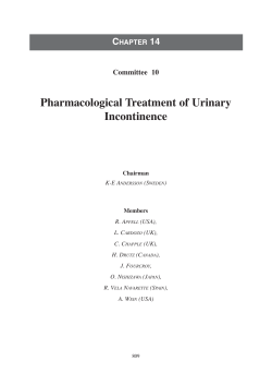 Pharmacological Treatment of Urinary Incontinence C 14