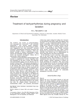 Review Treatment of tachyarrhythmias during pregnancy and lactation