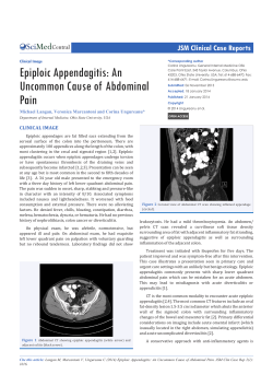Epiploic Appendagitis: An JSM Clinical Case Reports Central