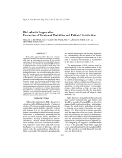 Hidradenitis Suppurativa: Evaluation of Treatment Modalities and Patients’ Satisfaction