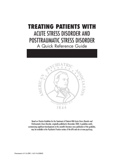 TREATING PATIENTS WITH ACUTE STRESS DISORDER AND POSTTRAUMATIC STRESS DISORDER