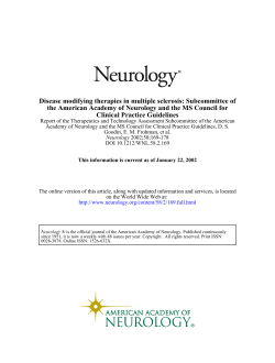 Disease modifying therapies in multiple sclerosis: Subcommittee of