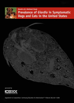 Giardia Dogs and Cats in the United States sponsored by