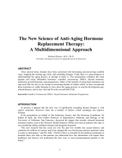 The New Science of Anti-Aging Hormone Replacement Therapy: A Multidimensional Approach ABSTRACT
