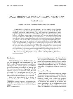 LOCAL therAPy AS bASiC Anti-Aging PreventiOn nevia Delalle-Lozica