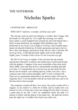 Nicholas Sparks THE NOTEBOOK