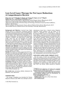 Low-Level Laser Therapy for Fat Layer Reduction: A Comprehensive Review