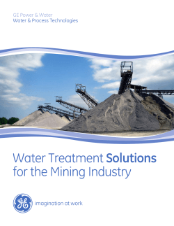 Water Treatment for the Mining Industry Solutions GE Power &amp; Water