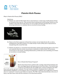 UNC  Platelet-Rich Plasma