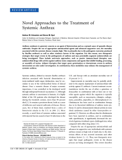 Novel Approaches to the Treatment of Systemic Anthrax