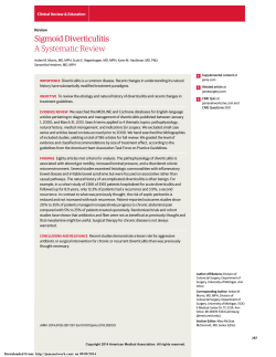 Sigmoid Diverticulitis A Systematic Review Clinical Review &amp; Education Review