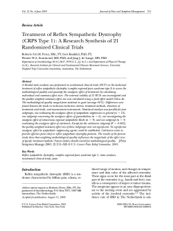 Treatment of Reflex Sympathetic Dystrophy Randomized Clinical Trials