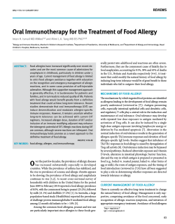 Oral immunotherapy for the treatment of food allergy reviews
