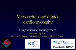 Myocarditis and dilated cardiomyopathy Diagnosis and management Stephane Heymans