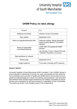 UHSM Policy on latex allergy