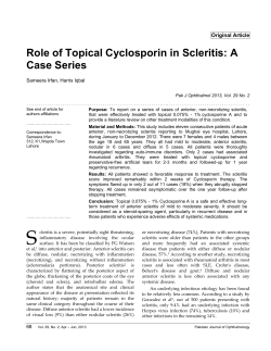 Role of Topical Cyclosporin in Scleritis: A Case Series
