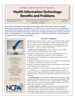 Health Information Technology: Benefits and Problems
