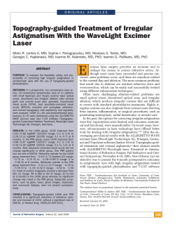 Topography-guided Treatment of Irregular Astigmatism With the WaveLight Excimer Laser