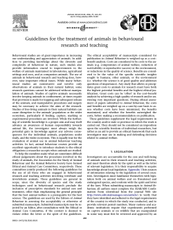 Guidelines for the treatment of animals in behavioural research and teaching