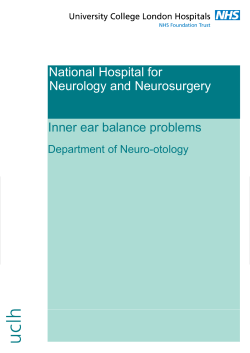 National Hospital for Neurology and Neurosurgery  Inner ear balance problems