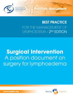 Surgical Intervention A position document on surgery for lymphoedema
