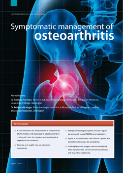 osteoarthritis Symptomatic management of