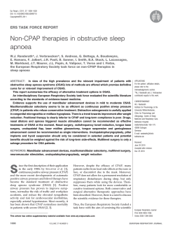 Non-CPAP therapies in obstructive sleep apnoea ERS TASK FORCE REPORT