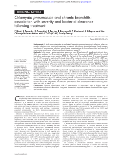 Chlamydia pneumoniae and chronic bronchitis: association with severity and bacterial clearance