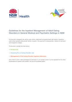 Guidelines for the Inpatient Management of Adult Eating