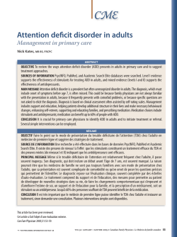CME Attention deﬁ cit disorder in adults Management in primary care