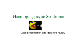 Haemophagocytic Syndrome Case presentation and literature review