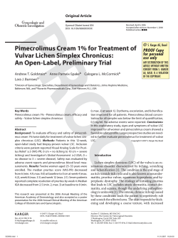 Pimecrolimus Cream 1% for Treatment of Vulvar Lichen Simplex Chronicus: