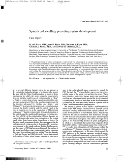 Spinal cord swelling preceding syrinx development Case report E I. L