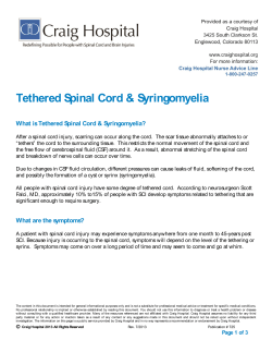 Tethered Spinal Cord &amp; Syringomyelia