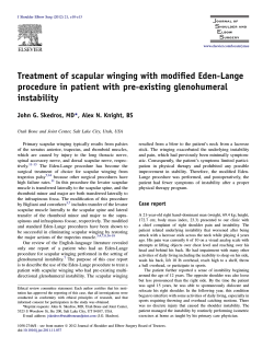 Treatment of scapular winging with modified Eden-Lange