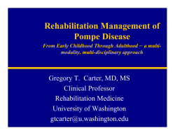 Rehabilitation Management of Pompe Disease