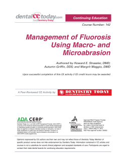 Management of Fluorosis Using Macro- and Microabrasion Continuing Education