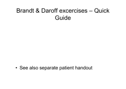 Brandt &amp; Daroff excercises – Quick Guide