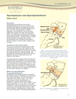 Spondylolysis and Spondylolisthesis  basic level Overview