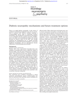 Diabetic neuropathy: mechanisms and future treatment options EDITORIAL