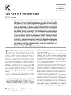 Uric Acid and Transplantation Marilda Mazzali