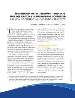T HOUSEHOLD WATER TREATMENT AND SAFE STORAGE OPTIONS IN DEVELOPING COUNTRIES: :
