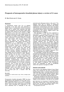Prognosis of intraoperative brachial plexus injury: a review of 22... B. B -D S. S