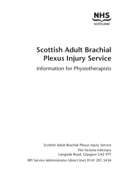 Scottish Adult Brachial Plexus Injury Service Information for Physiotherapists