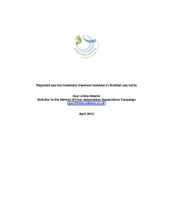 Reported sea lice treatment chemical residues in Scottish sea lochs